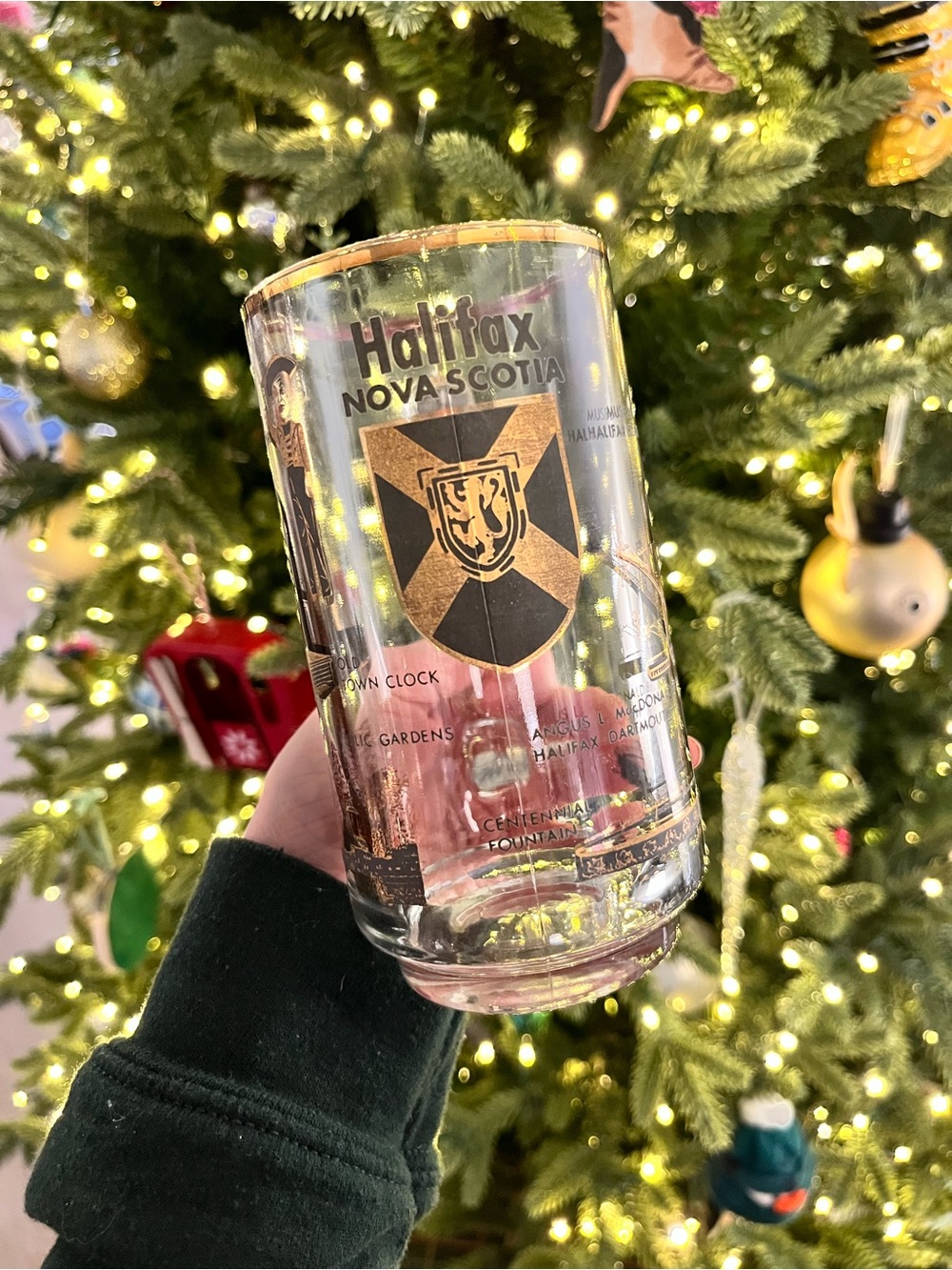 Vintage Halifax Nova Scotia Gold Crest Glass Tumbler